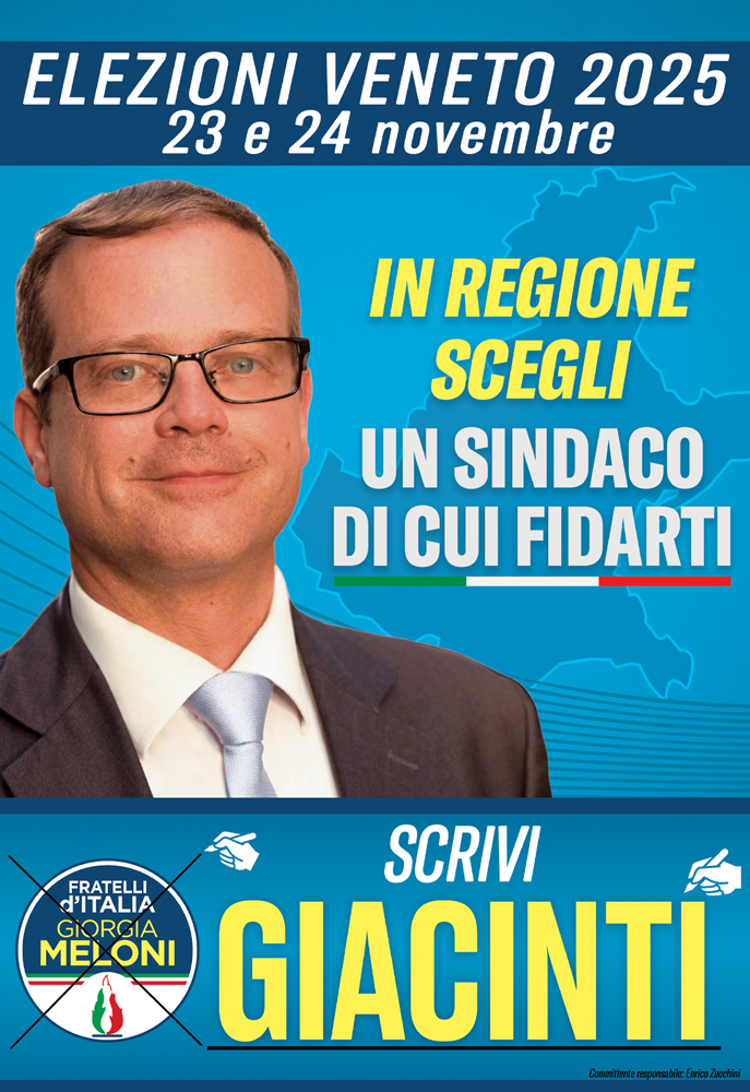 Elezioni Regionali Veneto 2025 candidato Fratelli d'Italia Filippo Giacinti programma elettorale